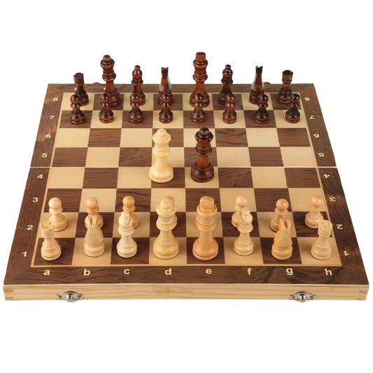 My Chess Boy Large Magnetic Wooden Folding Chess Set