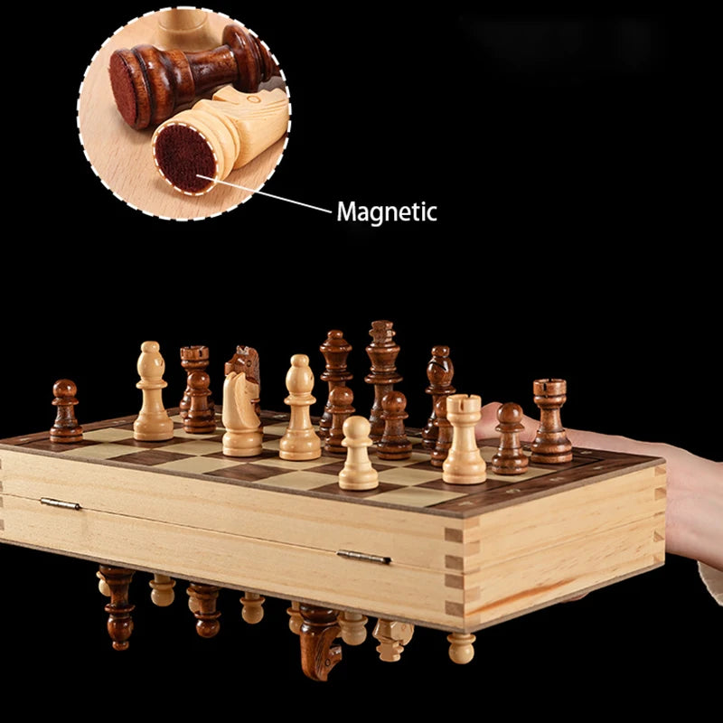 My chess boy Magnetic Foldable Portable Solid Wood