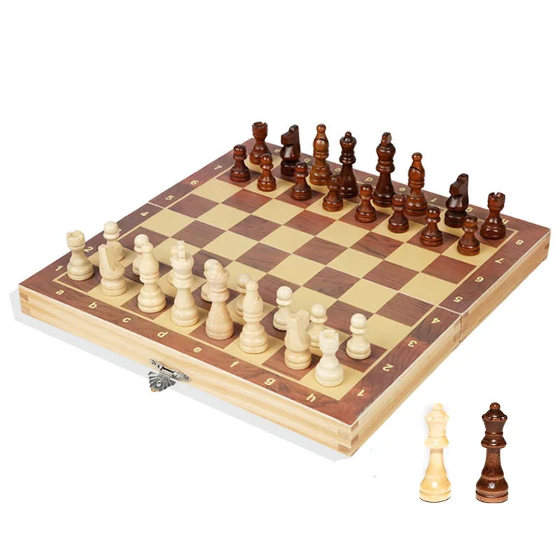 My Chess Boy Large Magnetic Wooden Folding Chess Set