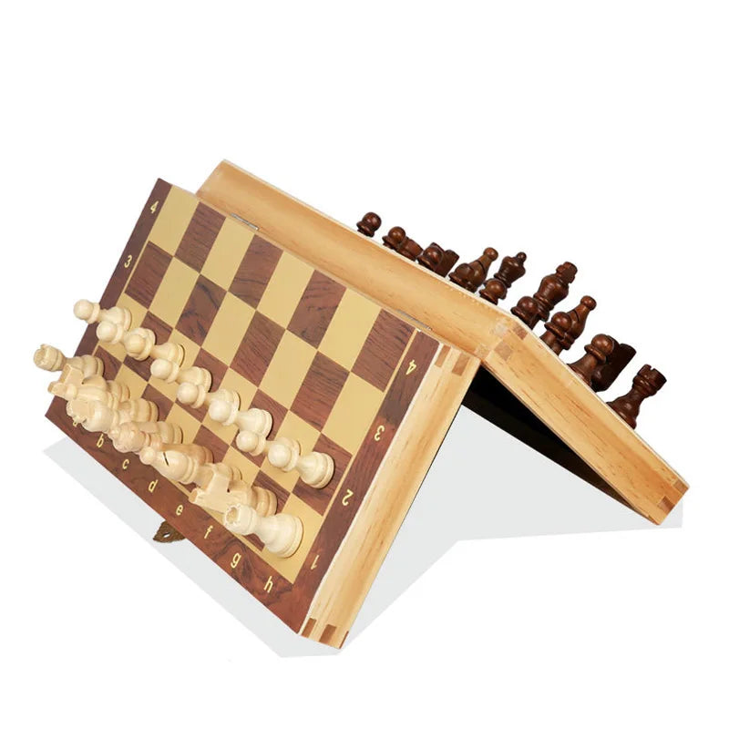 My Chess Boy Large Magnetic Wooden Folding Chess Set